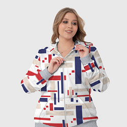 Женский 3D-костюм Геометрический узор Орион красно-синий на белом, цвет: 3D-меланж — фото 2