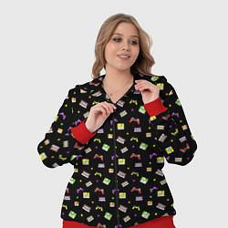 Женский 3D-костюм 90s pattern on black, цвет: 3D-красный — фото 2