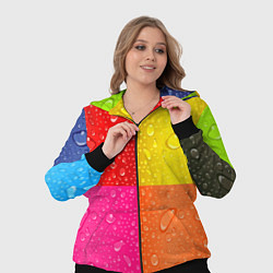 Женский 3D-костюм Капли дождя на цветных подложках - паттерн, цвет: 3D-черный — фото 2