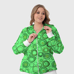 Женский 3D-костюм Ярко-зеленый неоновый абстрактный узор, цвет: 3D-белый — фото 2