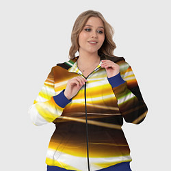 Женский 3D-костюм Желтые неоновые полосы, цвет: 3D-синий — фото 2
