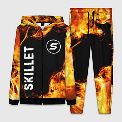 Женский 3D-костюм Skillet и пылающий огонь, цвет: 3D-черный