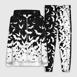 Женский 3D-костюм Black and white bat pattern, цвет: 3D-белый