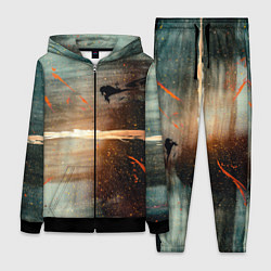 Женский 3D-костюм Светло-синий абстрактный фон и брызки красок, цвет: 3D-черный