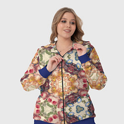 Женский 3D-костюм Цветы абстрактные красные розы, цвет: 3D-синий — фото 2