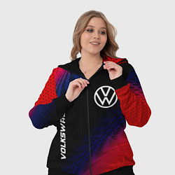 Женский 3D-костюм Volkswagen красный карбон, цвет: 3D-черный — фото 2