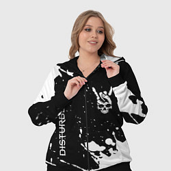 Женский 3D-костюм Disturbed и рок символ на темном фоне, цвет: 3D-черный — фото 2