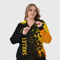 Женский 3D-костюм Skillet - gold gradient: по-вертикали, цвет: 3D-черный — фото 2