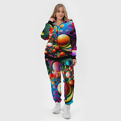 Женский 3D-костюм Абстрактные космические шары, цвет: 3D-черный — фото 2