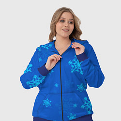 Женский 3D-костюм Снежинки - синий, цвет: 3D-синий — фото 2