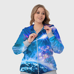 Женский 3D-костюм Космос - планета и яркая звезда, цвет: 3D-меланж — фото 2