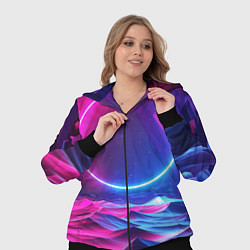Женский 3D-костюм Круг и разноцветные кристаллы - vaporwave, цвет: 3D-черный — фото 2