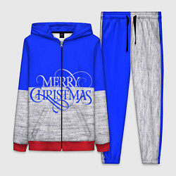 Женский 3D-костюм Merry Christmas синий, цвет: 3D-красный