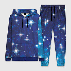 Женский 3D-костюм Сияющие и блестящие звезды в ночном небе, цвет: 3D-синий