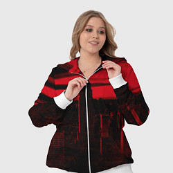 Женский 3D-костюм Город в красном цвете, цвет: 3D-белый — фото 2