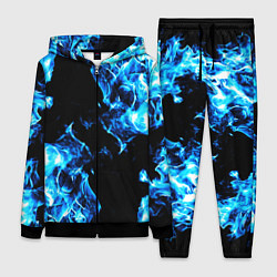 Женский 3D-костюм Красивый синий огонь, цвет: 3D-черный