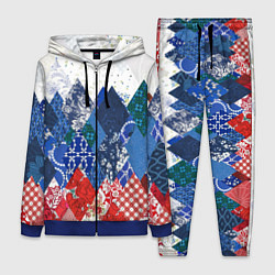 Женский 3D-костюм Флаг России в стиле пэчворк, цвет: 3D-синий