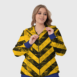 Женский 3D-костюм WARNING - желто-черные полосы, цвет: 3D-синий — фото 2