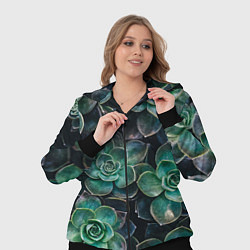 Женский 3D-костюм Паттерн из множество зелёных цветов, цвет: 3D-черный — фото 2