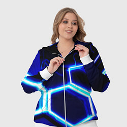 Женский 3D-костюм Neon abstraction plates storm, цвет: 3D-белый — фото 2