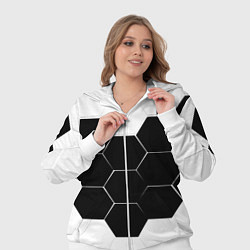 Женский 3D-костюм Абстракция текстура соты, цвет: 3D-белый — фото 2