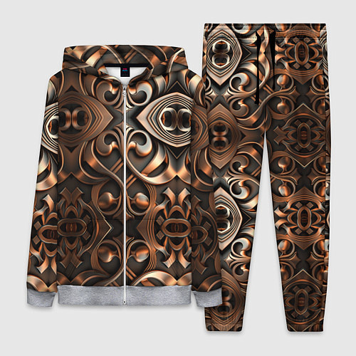 Женский костюм Золотой узор - паттерн / 3D-Меланж – фото 1