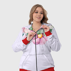 Женский 3D-костюм Пастельные цветы акварелью - наверху, цвет: 3D-красный — фото 2