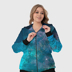 Женский 3D-костюм Абстрактный светло-синий космос и звёзды, цвет: 3D-черный — фото 2