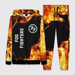 Женский 3D-костюм Foo Fighters и пылающий огонь, цвет: 3D-черный