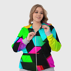 Женский 3D-костюм Неоновые светящиеся кубики, цвет: 3D-меланж — фото 2