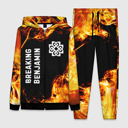 Женский 3D-костюм Breaking Benjamin и пылающий огонь, цвет: 3D-черный