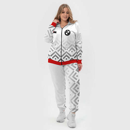 Женский костюм BMW m power - белый / 3D-Красный – фото 4