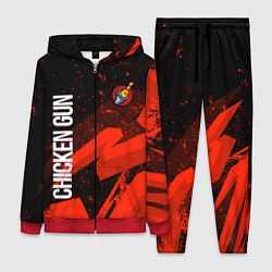 Женский 3D-костюм Чикен ган - красная абстракция, цвет: 3D-красный