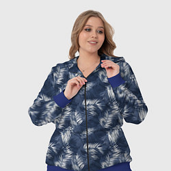Женский 3D-костюм Листья пальм в стиле индиго, цвет: 3D-синий — фото 2