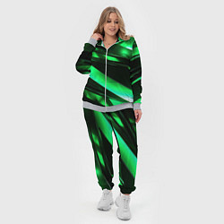 Женский 3D-костюм Зеленая неоновая абстракция, цвет: 3D-меланж — фото 2