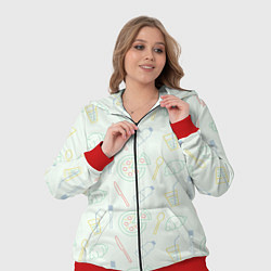 Женский 3D-костюм Pizza lover, цвет: 3D-красный — фото 2