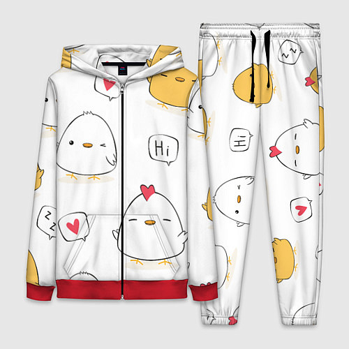 Женский костюм Привет цыпленок / 3D-Красный – фото 1