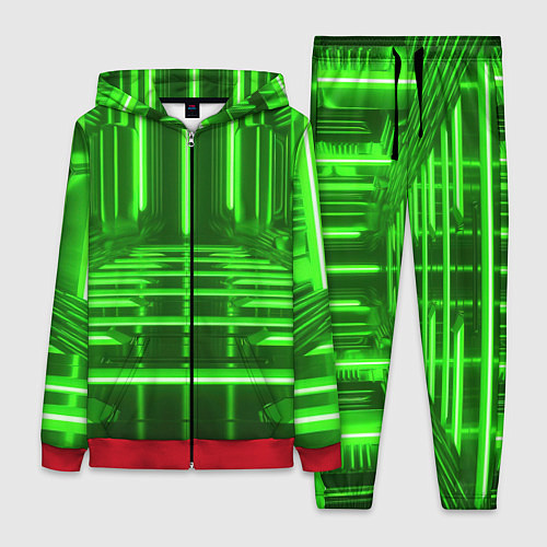 Женский костюм Зеленые световые объекты / 3D-Красный – фото 1