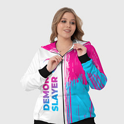 Женский 3D-костюм Demon Slayer neon gradient style: по-вертикали, цвет: 3D-черный — фото 2