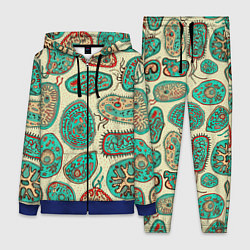 Женский 3D-костюм Бактерии, цвет: 3D-синий