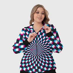 Женский 3D-костюм Оптическая иллюзия глитч, цвет: 3D-черный — фото 2