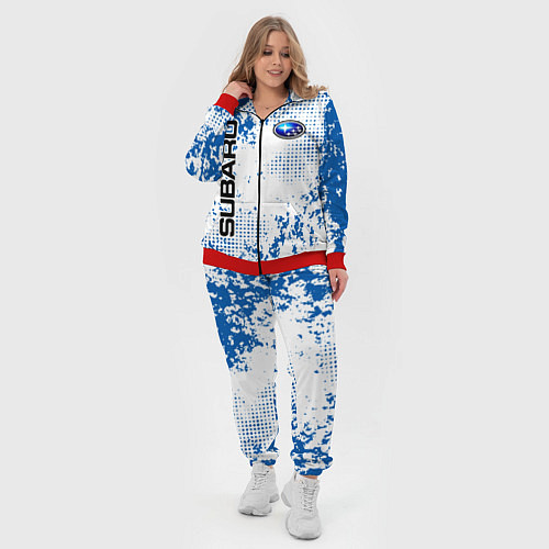 Женский костюм Subaru blue logo / 3D-Красный – фото 4