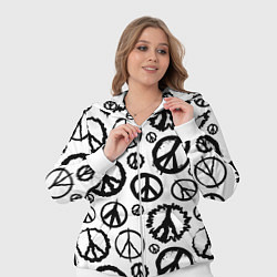 Женский 3D-костюм Many peace logo, цвет: 3D-белый — фото 2