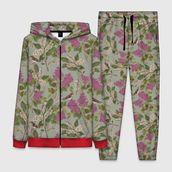 Женский 3D-костюм Мухоловки и сирень, цвет: 3D-красный