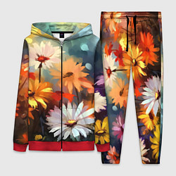 Женский 3D-костюм Маслянные ромашки, цвет: 3D-красный