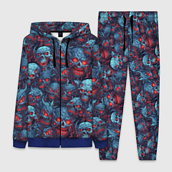 Женский 3D-костюм Monster skulls pattern, цвет: 3D-синий
