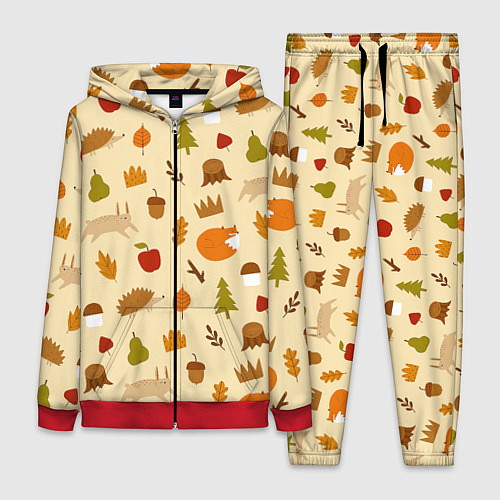 Женский костюм Паттерн - осень / 3D-Красный – фото 1