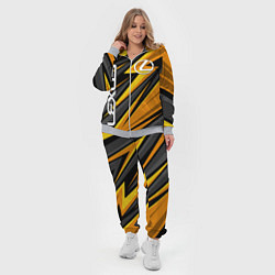 Женский 3D-костюм Лексус - желтая спортивная абстракция, цвет: 3D-меланж — фото 2