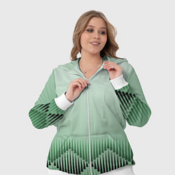 Женский 3D-костюм Зеленый градиент с ромбами, цвет: 3D-белый — фото 2