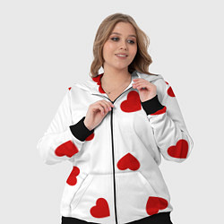 Женский 3D-костюм Красные сердечки на белом, цвет: 3D-черный — фото 2